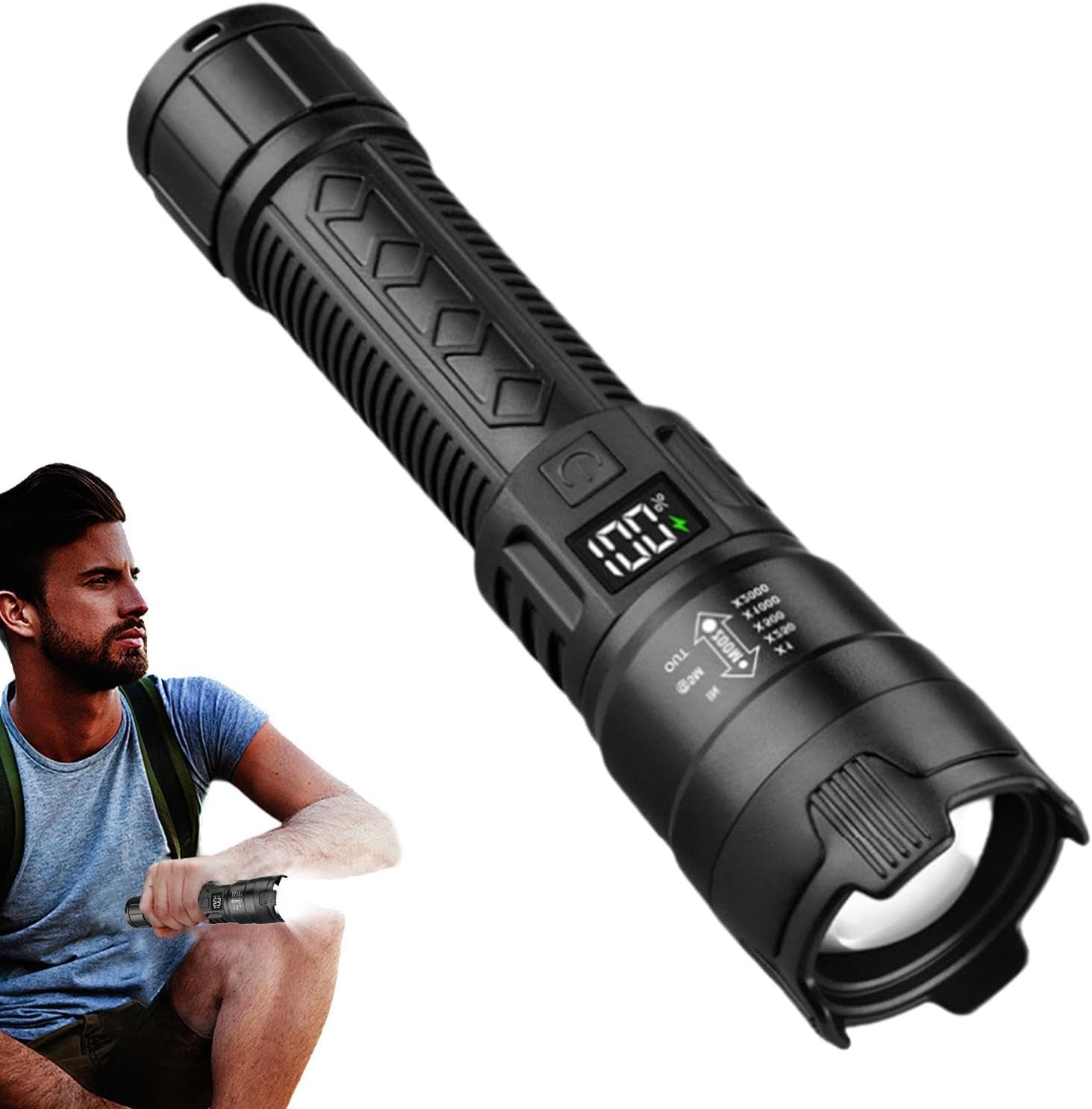 Tactical LED Flashlight 2000LM - Outdoor Adventure Trips recension och pris