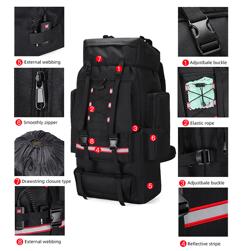 130L Hiking Camping Backpack T - Outdoor Adventure Backpack recension och pris